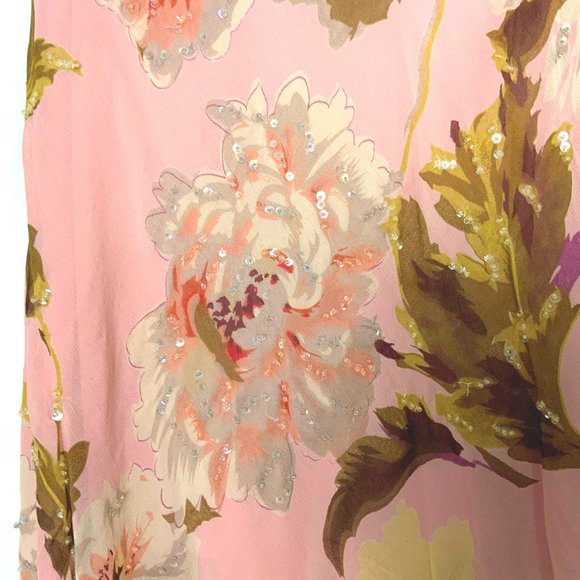 Paradise NY BOHO Cottagecore Romantic Floral Beaded Maxi Skirt Sz S - Picture 6 of 16